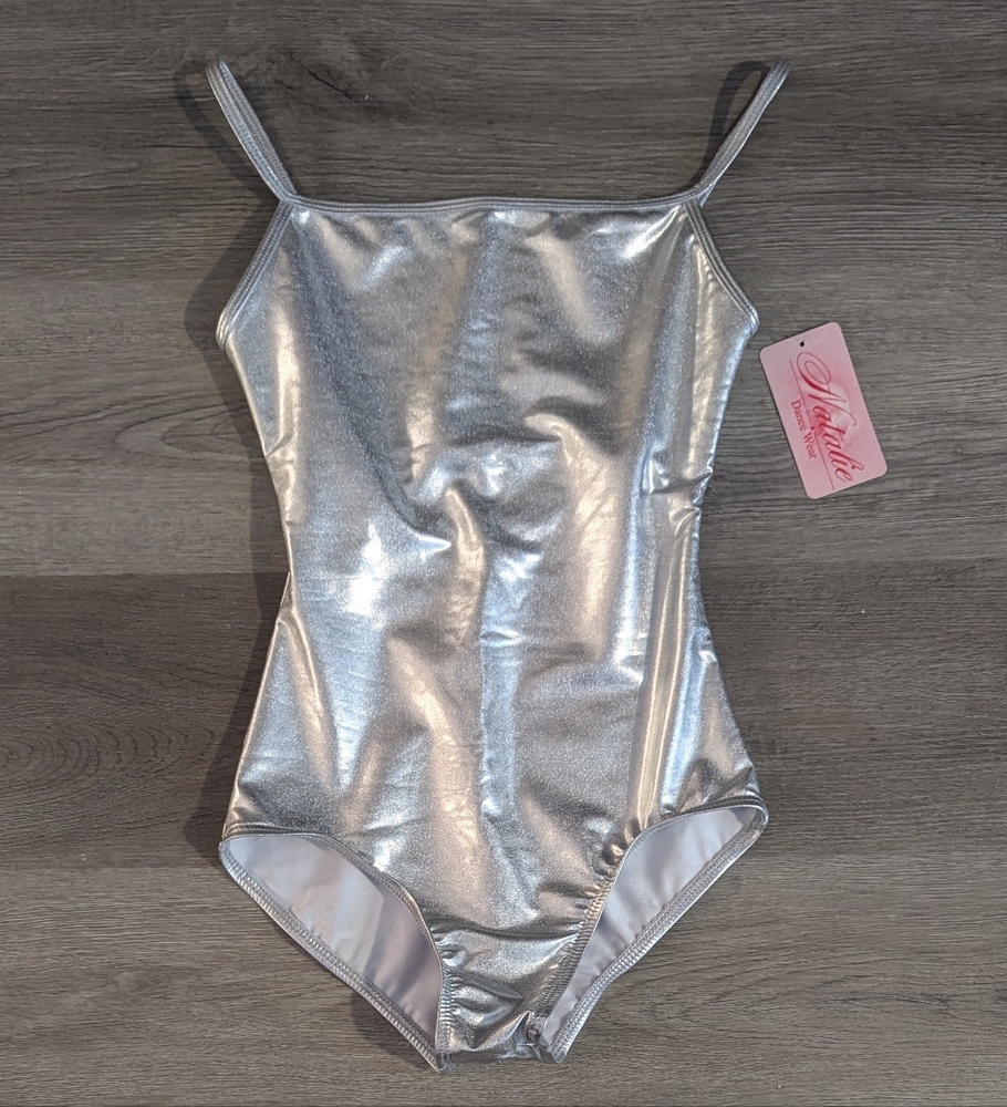 NEW Silver Leotard/Bodysuit Size M